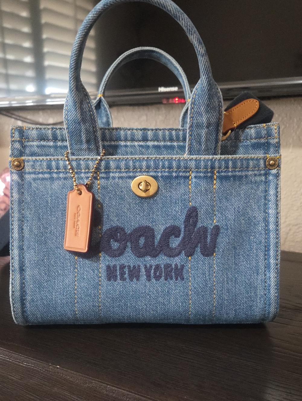 Coach Denim Mini Cargo Tote in Blue Indigo
